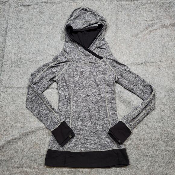 Lululemon Hoodie Womens Size 4 Think Fast Space Dye Camo Black Run Stretch Rulu - Picture 1 of 9